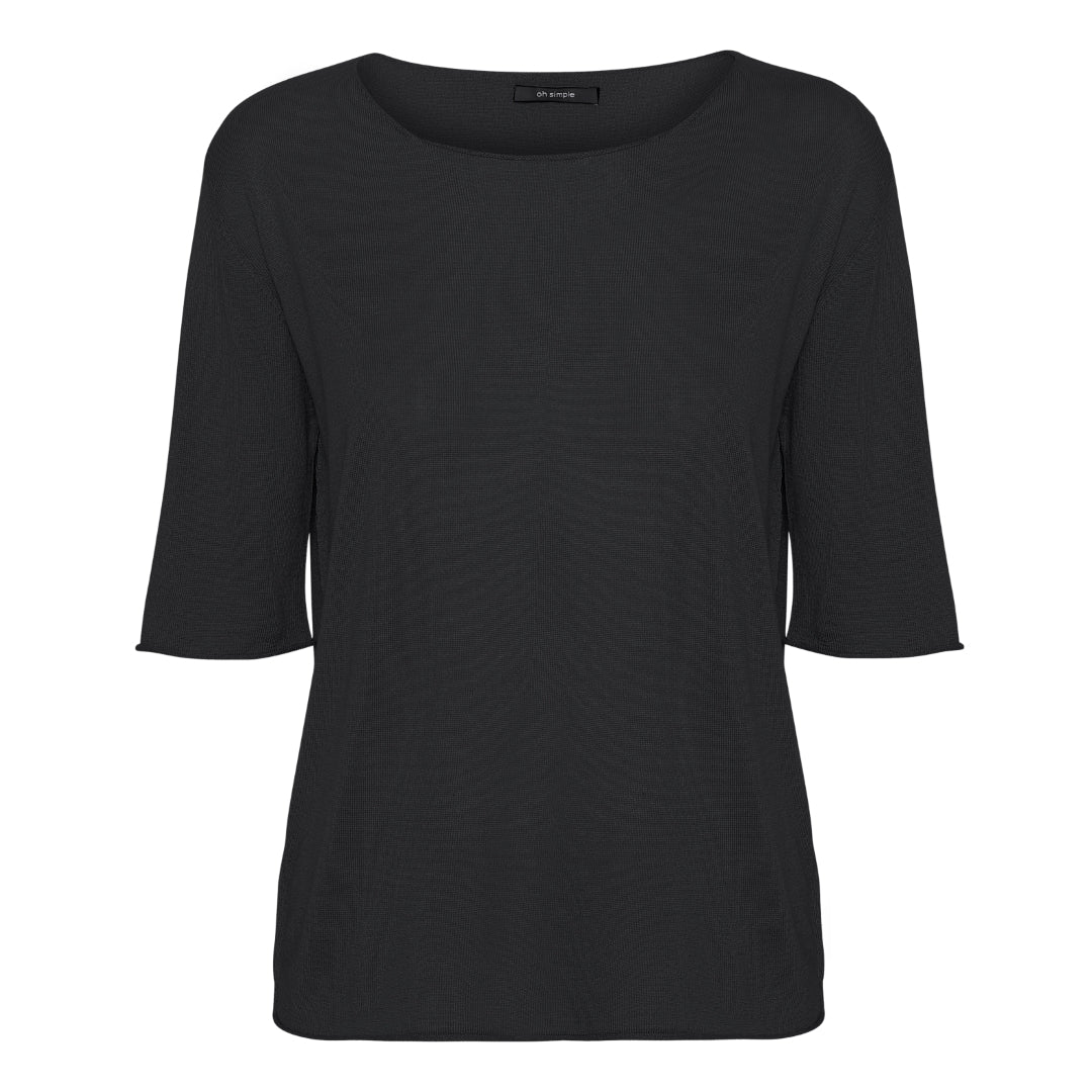 Black Short Sleeved Silk Cashmere Knit – OH SIMPLE STUDIO