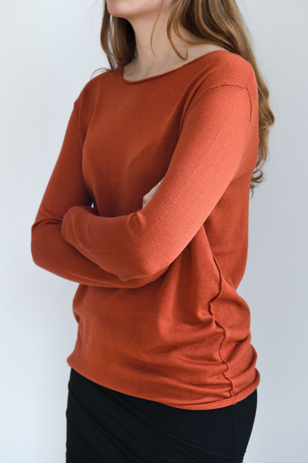 Womens orange cashmere on sale sweater